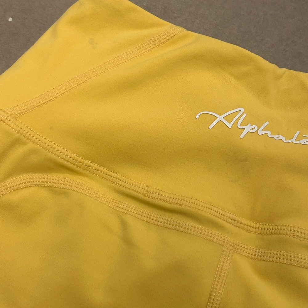 Yellow Alphalete Sports Bra and Shorts Set - Picture 2 of 7